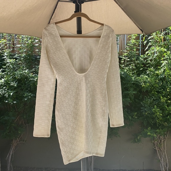 TOPSHOP WOMENS BODYCON DRESS WHITE SIZE 6 DESIGNER - Picture 3 of 4